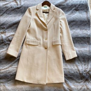 Benetton Wool Pea Coat Size Small Cream Color